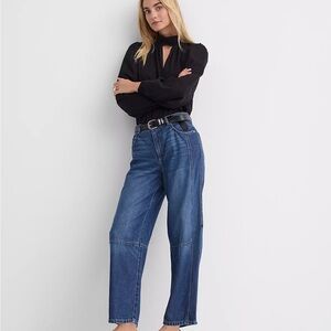 LOFT High Rise Barrel Jeans